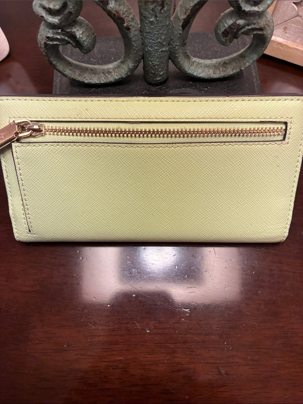 Kate Spade Lime Green Snap Wallet with Gold Hardware - Picture 2 of 3